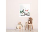 Bild mit Rahmen LÜTTENHÜTT "oder Poster, Dinosaurier", bunt (farbe bild(er): bunt), B:30cm H:40cm T:0,2cm, Papier, Bilder, HD Premium Druck