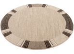 Teppich OCI DIE TEPPICHMARKE "CASTLE FLORA, auch in rechteckig", braun (braun, beige), H:20mm Ø:240cm, Polypropylen (PP), Teppiche, Teppich, dichter Frisé Kurzflor, farbiger Bordüre, Wohnzimmer, Schlafzimmer