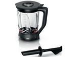 BOSCH Mixaufsatz "MUZ9MX2", schwarz (transparent, schwarz), Küchenmaschinen-Aufsätze, aus Glas, geeignet für Bosch Küchenmaschinen MUM9…., Mixaufsatz