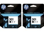 HP Tintenpatrone "HP original Druckerpatrone 301 schwarz, Doppelpack", schwarz, Tintenpatronen, original Druckerpatrone 301 Doppelpack CH561EE schwarz, Tintenpatrone