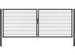 Zaundoppeltür ALBERTS "Flexo Plus", grau (anthrazit), B:400cm H:160cm, Stahl, Tore, Zaundoppeltür, anthrazit, verschiedene Abmessungen