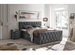 Boxspringbett ED EXCITING DESIGN "Cashfield", inkl. zwei Bettkästen & Topper", grau (anthrazit), B:200cm L:225cm, 100% Polyester, Komplettbetten, Boxspringbett, erhältlich in den Größen 160x200cm und 180x200cm, Topseller