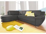 Ecksofa TRENDMANUFAKTUR "Rondo, zeitlos und elegant, bequem, L-Form", grau (anthrazit), B:265cm H:85cm T:190cm, Softlux-Kunstleder;Primabelle-Microfaser;NaturLeder (handschuhweiches Rindsleder in Sitz und Rücken mit SOFTLUX-Kunstleder als Korpus-Bezug);Struktur (23% Polyacryl, 77% Polyester), Sofas, Ecksofa, wahlweise mit Federkern, wahlweise mit Bettfunktion