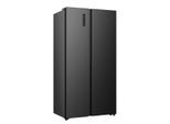 HISENSE Side-by-Side "RS3P558NE", Energieeffizienz: E, schwarz inox, B:91,1cm H:178,6cm T:61,5cm, Kühlschränke, MultiAirFlow-System, Side-by-Side