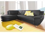 Ecksofa TRENDMANUFAKTUR "Rondo, zeitlos und elegant, bequem, L-Form", schwarz, B:265cm H:85cm T:190cm, Softlux-Kunstleder;Primabelle-Microfaser;NaturLeder (handschuhweiches Rindsleder in Sitz und Rücken mit SOFTLUX-Kunstleder als Korpus-Bezug);Struktur (23% Polyacryl, 77% Polyester), Sofas, Ecksofa, wahlweise mit Federkern, wahlweise mit Bettfunktion