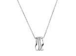 Kette mit Anhänger VIVANCE "925 Sterling Silber rhodiniert 30 Zirkonia", weiß, Halsketten, Damen, 45cm, Silber 925 (Sterlingsilber), L: 45 B: 9mm, glänzend, B:9mm