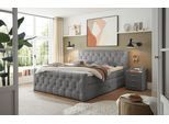 Boxspringbett ED EXCITING DESIGN "Cashfield", inkl. zwei Bettkästen & Topper", grau, B:200cm L:225cm, 100% Polyester, Komplettbetten, Boxspringbett, erhältlich in den Größen 160x200cm und 180x200cm