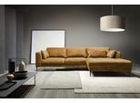 Ecksofa TRENDMANUFAKTUR "Luzi, wahlweise mit Schlaffunktion & Bettkasten., L-Form", orange (golden orange), B:280cm H:80cm T:168cm, 100% Polyester, Sofas, Ecksofa, Designsofa mit tollem Sitzkomfort, Metallfüße schwarz, Breite 280 cm