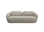 3-Sitzer FLEXLUX "Torino, rund und bequem, Couch, Dreisitzer", beige (natural), B:217cm H:85cm T:102cm, 100% Polyester, Sofas, Modernes, organisches Sofa-Design, Kaltschaum, Wellenunterfederung