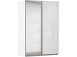 Schwebetürenschrank RAUCH "Kleiderschrank Schrank KinderzimmerSUBITO", weiß (weiß, weißglas), B:136cm H:197cm T:61cm, Holzwerkstoff, Schränke, Schwebetürenschrank, Schlafzimmerschrank Glas- und Spiegel Breiten 136 & 181 - Höhe 197 cm