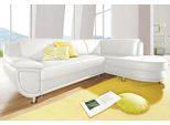 Ecksofa TRENDMANUFAKTUR "Rondo, zeitlos und elegant, bequem, L-Form", weiß (altweiß), B:265cm H:85cm T:190cm, Softlux-Kunstleder;Primabelle-Microfaser;NaturLeder (handschuhweiches Rindsleder in Sitz und Rücken mit SOFTLUX-Kunstleder als Korpus-Bezug);Struktur (23% Polyacryl, 77% Polyester), Sofas, Ecksofa, wahlweise mit Federkern, wahlweise mit Bettfunktion