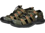 Sandale KEEN "SEANIK H2", Herren, Gr. 44, grün (forest night, schwarz olive), Synthetik, Schuhe Sandale