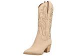 Bikerboots JEFFREY CAMPBELL "Jeffrey Campbell Stiefel Nubukleder", Damen, Gr. 38, beige, Nubukleder, Schuhe Bikerboots