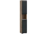 Hochschrank Ice Schwarz/Eiche dunkel