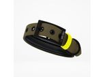 THE DOG IDEA Biothane Halsband Khaki neon gelb XL