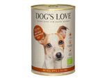 DOG'S LOVE Nassfutter Hund, Adult, Bio Rind mit Reis, Apfel und Zucchini 6x400 g