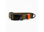 THE DOG IDEA Biothane Halsband Khaki Klickverschluss neon orange XS