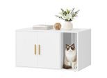 FEANDREA Katzenklo-Schrank, moderne Katzentoilette, Katzenhaus, Doppeltüren