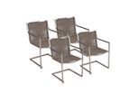 Gardenson , Taupe , Metall, Kunststoff , 57x87x56 cm , stapelbar, gastro- und objekttauglich, wetterfest, UV-beständig, regenabweisend, abwischbar, geeignet für Balkon , Gartenmöbel, Gartensessel, Gartensessel stapelbar