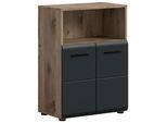 Midischrank Ice Schwarz/Eiche dunkel
