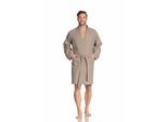 Unisex-Bademantel VOSSEN "Rom, ideal für Sauna & Spa, Hotelbademantel, Morgenmantel" Gr. S, taupe, L:100cm, Waffelpiqué, Hausmäntel, Unisex-Bademantel, für Damen & Herren, Waffelpiqué-Struktur, in leichter Qualität
