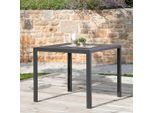 Beldano , Schwarz, Dunkelgrau , Metall, Kunststoff , quadratisch , 90x74x90 cm , rostfrei , Gartenmöbel, Gartentische, Gartentische