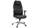 Mid.you , Schwarz , Metall , Kombination Echtleder/Lederlook , 70x126x70 cm , Wippfunktion, ergonomische Rückenlehne , Büromöbel, Bürostühle, Schreibtischsessel