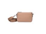 Umhängetasche JOOP "sofisticato 1.0 jasmina shoulderbag shz", Damen, Gr. B/H/T: 24cm x 15cm x 6cm, beige (sand), Leder, unifarben, Taschen Umhängetasche, Damen Handtasche, Schultertasche mit Logoprägung