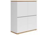 Xora Highboard, Weiß, Eiche Artisan, Holzwerkstoff, 2 Fächer, 100x121x42 cm, FSC Mix, Beimöbel erhältlich, stehend, Wohnzimmer, Kommoden & Sideboards, Highboards
