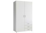 P & B Drehtürenschrank, Weiß, Holzwerkstoff, 3 Fächer, 3 Schublade(n) Schubladen, 101x176x51.3 cm, Schlafzimmer, Kleiderschränke, Drehtürenschränke