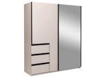 P & B Schiebetürenschrank Wilma, Kaschmir, Holzwerkstoff, 2 Fächer, 3 Schublade(n) Schubladen, 175x210x61.5 cm, in verschiedenen Größen erhältlich, Schrankfront mit Spiegel, Schlafzimmer, Kleiderschränke, Kleiderschränke 2-türig