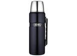 Thermos Isolierflasche Stainless King, Dunkelblau, Metall, 1,2 L, 1.2 cm, hält warm, kalt, bruchsicher, rostfrei, schadstofffrei, doppelwandig, schlag- und bruchfest, lebensmittelecht, Vakuum, 100% dicht, abnehmbarer Deckel, Schraubverschluss, Kaffee & Tee, Kannen, Thermoskannen