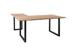 Mid.you Eckschreibtisch, Schwarz, Sheesham, Holz, Sheesham, massiv, Freiform, Kufe, 180x77x180 cm, seitenverkehrt montierbar, Arbeitszimmer, Schreibtische, Eckschreibtische