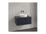 Villeroy und Boch Antao Waschtisch-Unterschrank K30050HG 80x36x50cm, Hahnloch, Waschbeckenplattenfarbe Lack, midnight blue matt lacquer