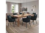 6er-Set Aluminium-Esszimmerstuhl MCW-P89, Indoor Stuhl Armlehne, Stoff/Textil (180 g/m²) Seilgeflecht Rope ~ grün