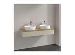 Villeroy und Boch Antao Waschtisch-Unterschrank L13011HJ mit Beleuchtung, 1 Auszug, 1200 x 190 x 500 mm, Front ohne Struktur, Silk Grey Matt Lacquer / Honey Oak