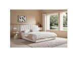 Ambia Home Polsterbett, Beige, Kunststoff, Pappel, massiv, 180x200 cm, gepolstertes Kopfteil, Stoffauswahl, Schlafzimmer, Betten, Polsterbetten