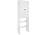 Milino Waschmaschinenschrank, Weiß, Holzwerkstoff, 65x190x31.8 cm, Bsci, Waschküche, Waschmaschinenschrank