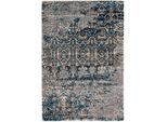 Teppich OCI DIE TEPPICHMARKE "JUWEL SILENTA" Gr. 4, blau (petrol, grau), B:160cm H:20mm L:230cm, Polyester, Polypropylen, Teppiche, Teppich, Kurzflor, Wohnzimmer, Marmor Optik, Hoch Tief Effekt