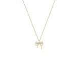 Kette mit Anhänger AMOR "Schmuck Geschenk, Schleife", gelbgoldfarben, weiß, Halsketten, Damen, Silber 925 (Sterlingsilber), L: 45 B: 1,2mm, mit Zirkonia (synth.), B:1,2mm