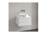 Villeroy und Boch Antao Waschtisch-Unterschrank L18150MT mit Beleuchtung, 2 Auszüge, 600 x 360 x 500 mm, Front mit Struktur, White Matt Lacquer / White Matt Lacquer