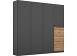 Schrank-Set RAUCH "Kleiderschrank Schrank Garderobe Wäscheschrank Ankleide ONTARIO", grau (graumetallic, eiche artisan), B:298cm H:197cm T:195cm, Holzwerkstoff, Kastenmöbel-Sets, mit 5 Schubladen in unterschiedlichen Größen MADE IN GERMANY