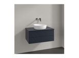 Villeroy und Boch Antao Waschtisch-Unterschrank K19150HG 80x36x50cm, Hahnloch, Waschbeckenplattenfarbe Lack, midnight blue matt lacquer
