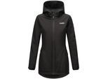MARIKOO Damen Sportliche Jacke Outdoorjacke Lange Übergangs Regenjacke mit Kapuze Honigbeere