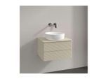Villeroy und Boch Antao Waschtisch-Unterschrank L18150HJ mit Beleuchtung, 2 Auszüge, 600 x 360 x 500 mm, Front mit Struktur, Silk Grey Matt Lacquer / Silk Grey Matt Lacquer