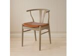 Stuhl HAMMEL FURNITURE "Freja, Massivholz Stuhl mit gepolstertem Sitz – komfortabel & robust", weiß (, eiche weiß geölt, eiche weiß geölt, cognac), B:53cm H:75cm T:54cm, Leder, Massivholz, Stühle, Stuhl, Massivholz, gepolsterte Sitzfläche, versch. Farbvarianten