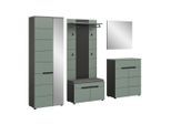 Livetastic , Grau, Graugrün , Holzwerkstoff , 1 Schublade(n) Schubladen , 255x190x37 cm , FSC MIX , stehend , Garderobe, Garderoben-Set