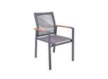Gardenson , Anthrazit, Braun , Holz, Metall, Kunststoff , Teakholz , Hartholz , 62.5x87x56.5 cm , stapelbar, gastro- und objekttauglich, wetterfest, UV-beständig, abwischbar, geeignet für Balkon , Gartenmöbel, Gartensessel, Gartensessel stapelbar