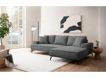 Ecksofa HOME AFFAIRE "TVINNU, L-Form, 275cm, in Cord und Leinenoptik", grau (dunkelgrau), B:275cm H:83cm T:173cm, Sofas, Ecksofa, wahlweise Recamiere rechts/links, schwarze Füße, bequemer Sitzkomfort