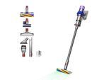DYSON Akku-Hand-und Stielstaubsauger "V15 Detect Fluffy (Blau/Nickel)", blau (blau, nickel), B:25cm H:120,5cm T:26,6cm, Akkusauger, Akku-Hand-und Stielstaubsauger